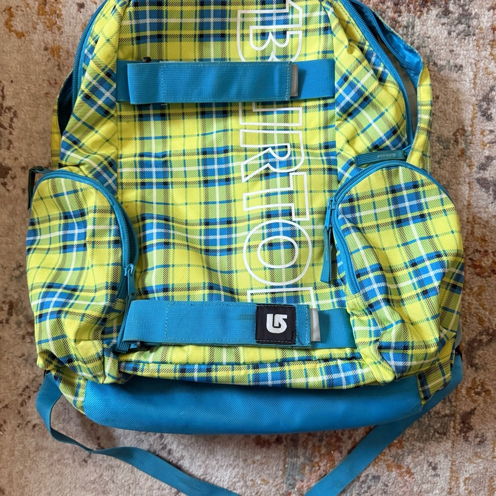 Burton Vibrant Plaid Backpack in Blue and Yellow